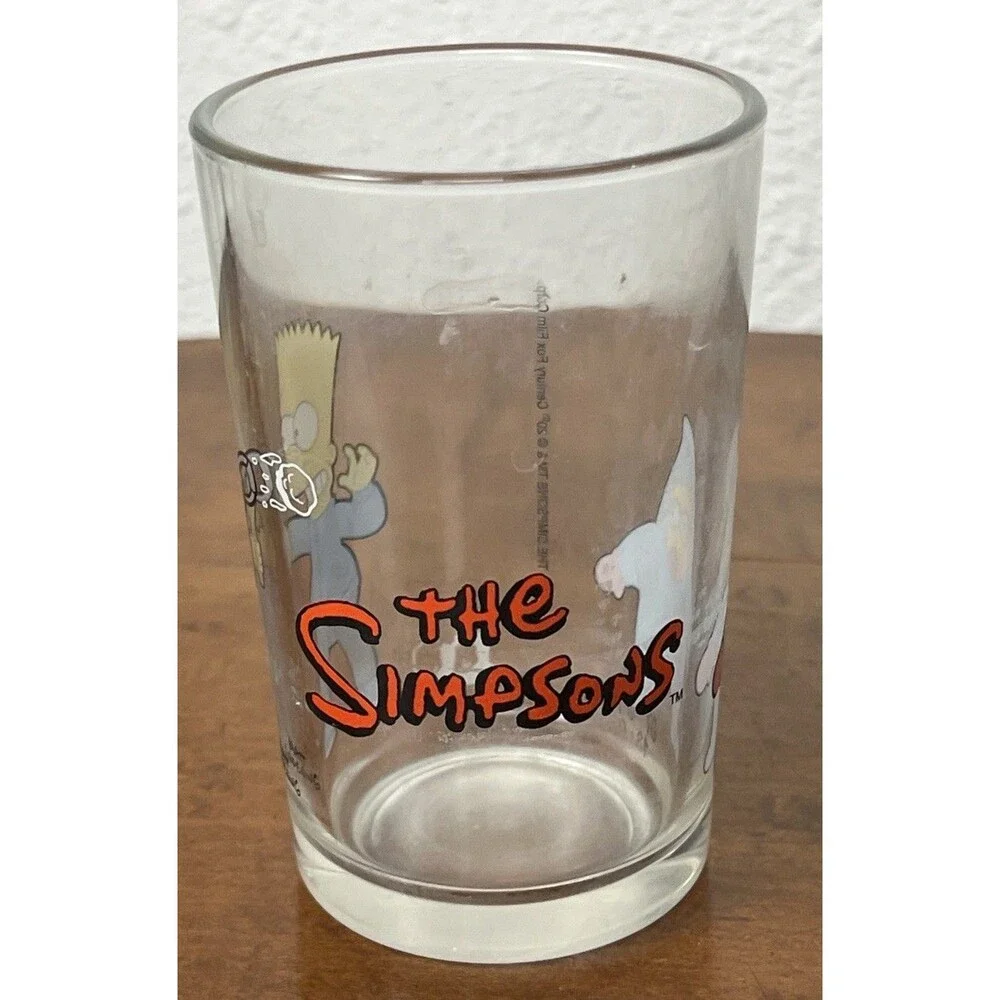 Simpsons Drinking Juice‎ Glass Bart Baby Maggie Rare Promo 2021 Slingshot Snow